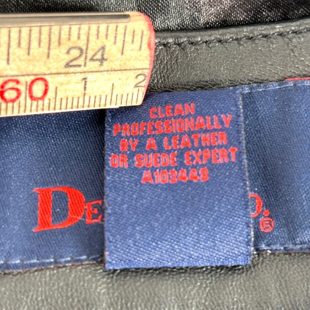 Denim & Co Leather Blazer Black Single Button Notched Lapel Jacket A103443